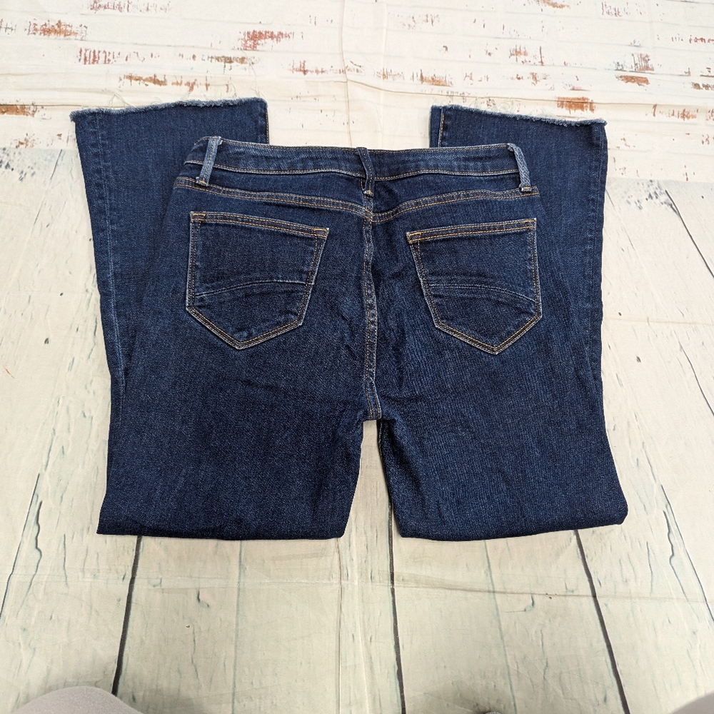 DRIFTWOOD Blue Flare Wide Leg Jeans with Worn-In Look - Picture 2 of 6